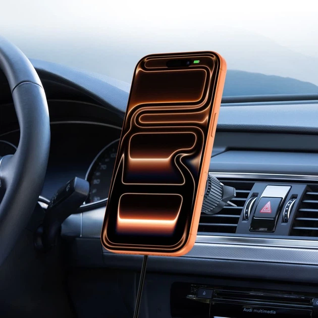 Автодержатель с функцией беспроводной зарядки Tech-Protect V9 ArcticBoost Magnetic Dashboard & Vent Car Mount Wireless Charger 25W Qi2.2 Black with Ma - изображение 11