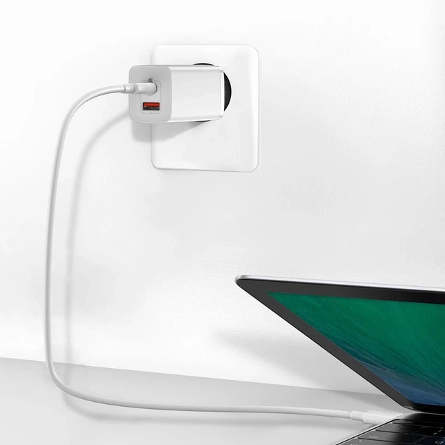 Сетевое зарядное устройство Baseus GaN2 Lite QC 65W USB-C | USB-A White (CCGAN2L-B02) - изображение 11