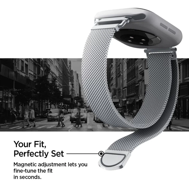 Ремінець Spigen WBM4 Band для Apple Watch Series 11/10 42 mm | Series 9/8/7 41 mm | 6/5/SE 40 mm | 3/2/1 38 mm Silver (AMP10498) - зображення 8