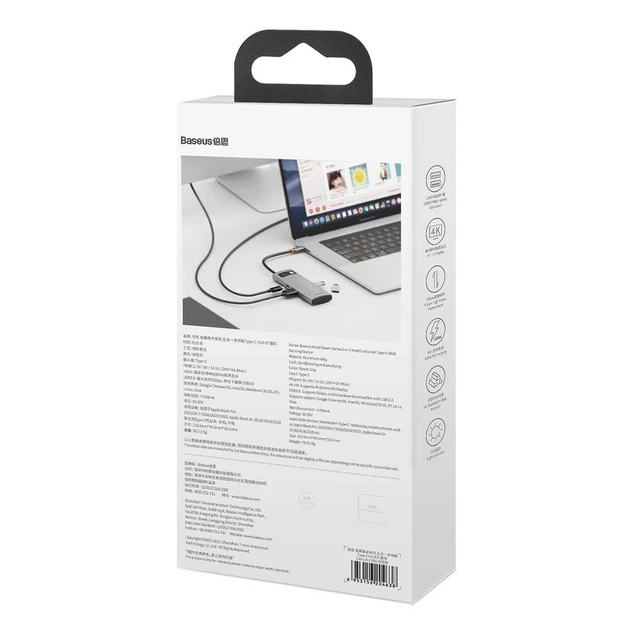 USB-хаб Baseus Multifunctional Metal Gleam 5-in-1 (CAHUB-CX0G) - Фото 6 USB-хаб Baseus Multifunctional Metal Gleam 5-in-1 (CAHUB-CX0G) - изображение 6