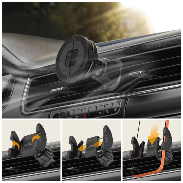 Автодержатель Tech-Protect N62 2in1 Universal & Magnetic Dashboard & Vent Car Mount Black with MagSafe (5906302353057) - Фото 8 Автодержатель Tech-Protect N62 2in1 Universal & Magnetic Dashboard & Vent Car Mount Black with MagSafe (5906302353057) - изображение 8