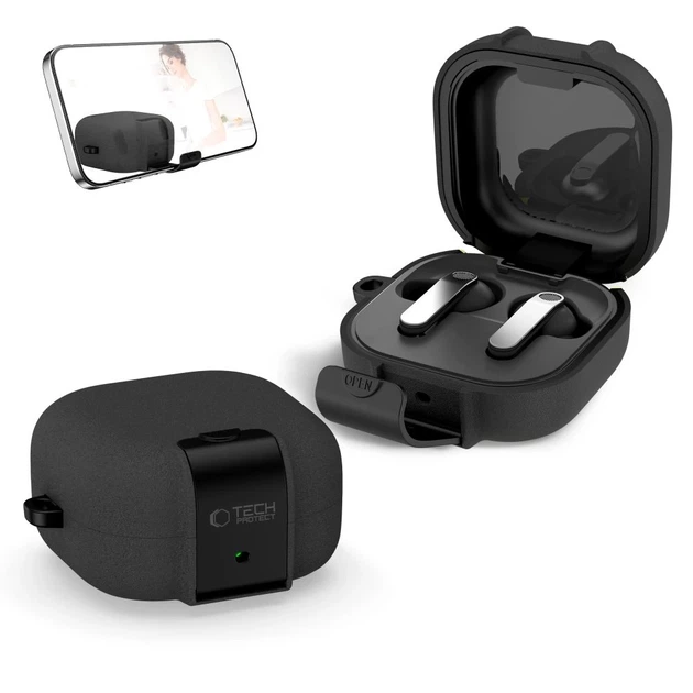 Чехол для наушников Tech-Protect Slim Hook для Samsung Galaxy Buds 4 / 4 Pro Black (5906302392940) - Фото 4 Чехол для наушников Tech-Protect Slim Hook для Samsung Galaxy Buds 4 / 4 Pro Black (5906302392940) - изображение 4