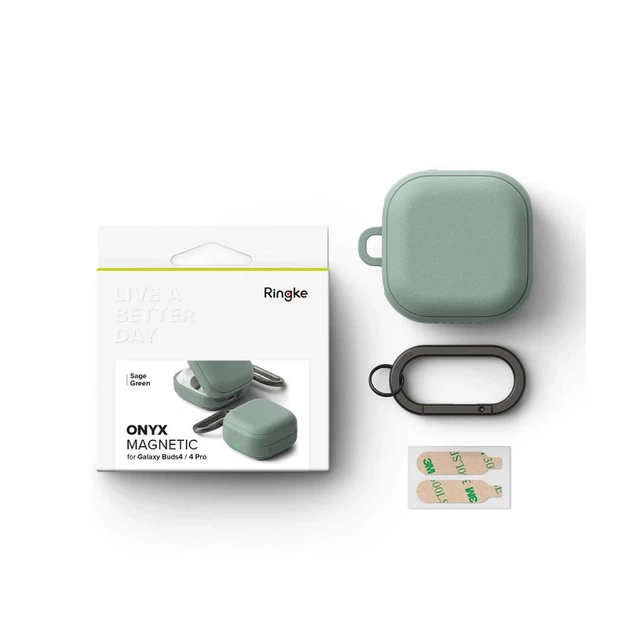 Чохол для навушників Ringke Onyx Magnetic для Samsung Galaxy Buds 4 / 4 Pro Sage Green with MagSafe (8800328816831) - зображення 7