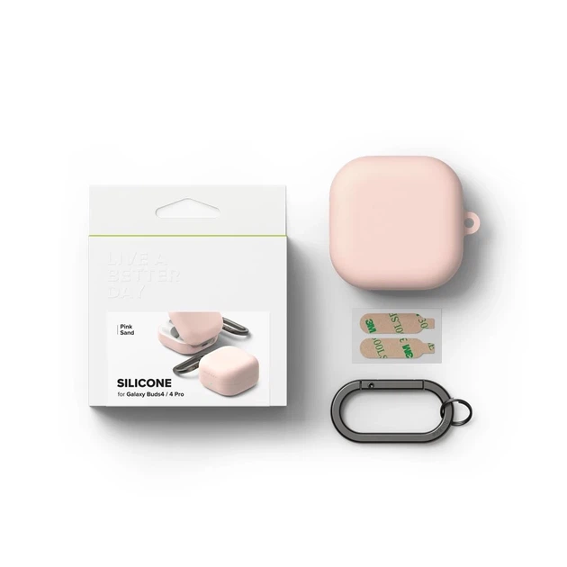 Чохол для навушників Ringke Silicone для Samsung Galaxy Buds 4 / 4 Pro Pink Sand (8800328816770) - зображення 5