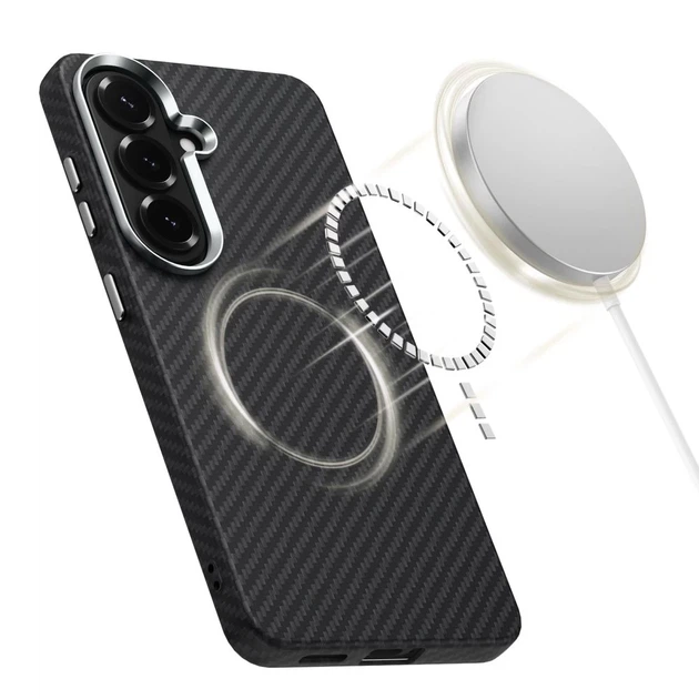 Чехол Tech-Protect Ion Carbon для Samsung Galaxy S26 Black/Silver with MagSafe (5906302390519) - изображение 3