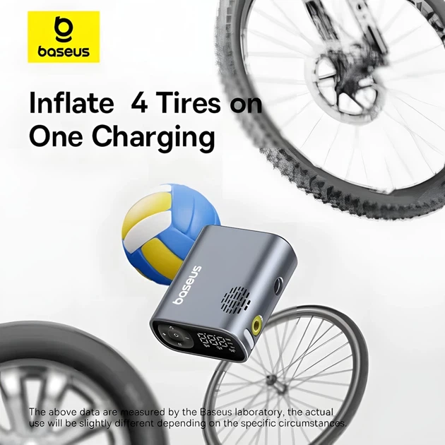Велокомпрессор Baseus PrimeTrip Series Portable Bike Pump 1750mAh 45W Black (C11169000121-00) - изображение 8