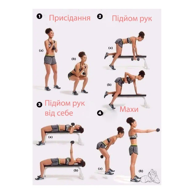 Гантелі вінілові 3 кг × 2 (пара), чорні - Фото 3 Гантелі вінілові 3 кг × 2 (пара), чорні - изображение 3