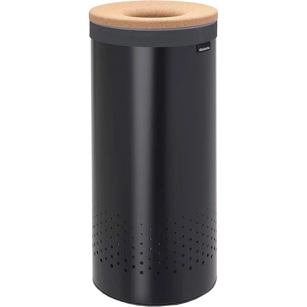 Бак для білизни з корковою кришкою Brabantia 35 л чорний матовий 120008 (00800766) - Фото 1 Бак для білизни з корковою кришкою Brabantia 35 л чорний матовий 120008 (00800766) - зображення 1