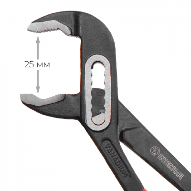 Клещи сантехнические переставные STORM INTERTOOL NT-0160 180 мм кованое железо 40CrV двухслойные рукоятки - изображение 6