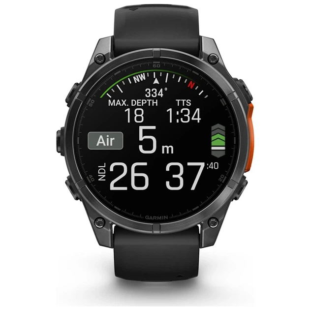 Смарт-часы Garmin fenix 8 47mm, AMOLED, Glass/SS, SlateGray Steel/Black, BlkBnd, GPS (010-02904-00) - изображение 8