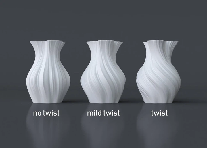 Закрученная Цветочная Ваза Blossom Vase Белый 18 См 3Д Печать - изображение 3