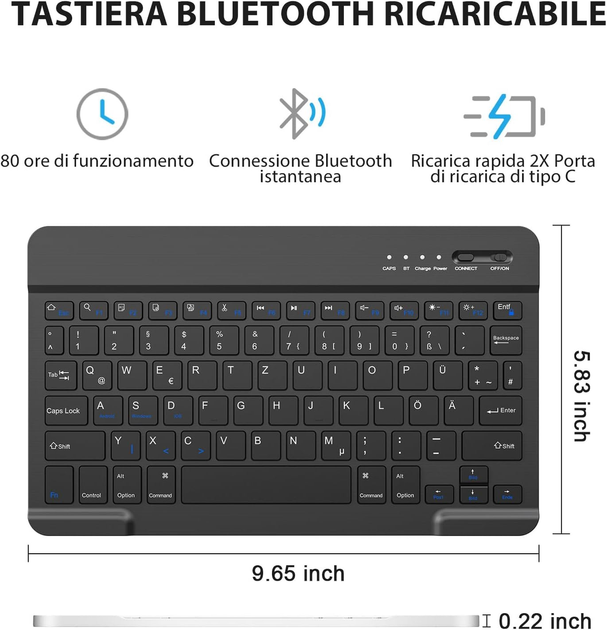 Чехол-клавиатура для iPad 10-го поколения 10.9 дюймов 2022 года, с Bluetooth клавиатурой, с держателем для стилус для iPad 10-го - Фото 7 Чехол-клавиатура для iPad 10-го поколения 10.9 дюймов 2022 года, с Bluetooth клавиатурой, с держателем для стилус для iPad 10-го - изображение 7