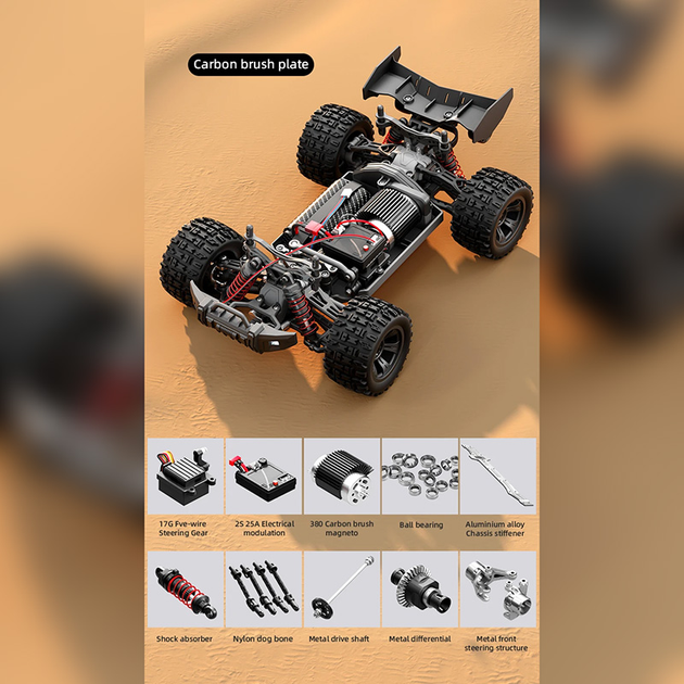 Радиоуправляемая машинка ZLL SG118 PRO 1:18 4WD на пульте управления до 40 км/ч, RC внедорожник, 2 аккумулятора, вездеход - изображение 4