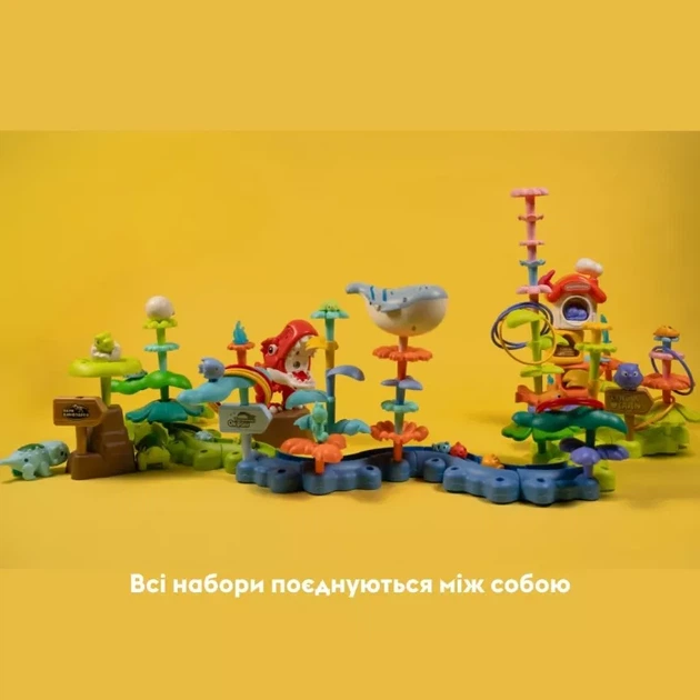 Игровой набор-конструктор OTAMANKO Flower Парк динозавров с эффектом холодного дыхания и игровыми фигурками 106 деталей (5320369) - изображение 7