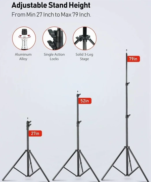Комплект студийного освещения ESDDI PS025 / 50x70см / 2шт. / Черный k1 - изображение 4