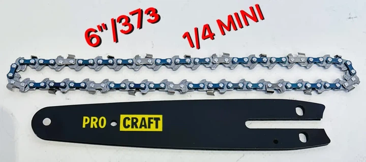 Комплект цепь шина для аккумуляторной мини пилы Procraft PKA-32LI 37 звеньев mini 1/4 шаг 1.1 мм - изображение 2