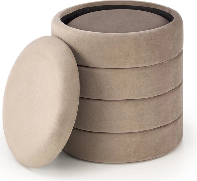 Нaбір Halmar PACHO пуф з відділенням для зберігання 40x44/33x39 см 2шт Беж (5905248130852) - зображення 2