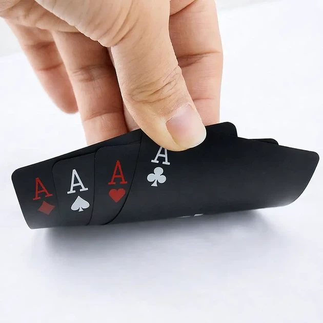 Карты игральные покерные черные пластиковые SP-Sport Poker 3466 54 карты Black - изображение 5