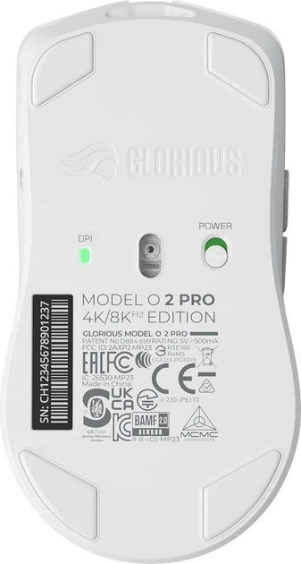 Mysz Glorious Model O 2 Pro 4K/8KHz Edition Wireless White (GLO-MS-POWV2-4K8K-W) - obraz 5