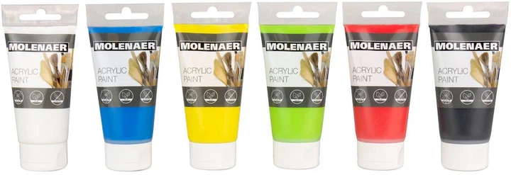 Набір акрилових фарб Molenaer 6 x 75 мл (8714181487001) - зображення 2