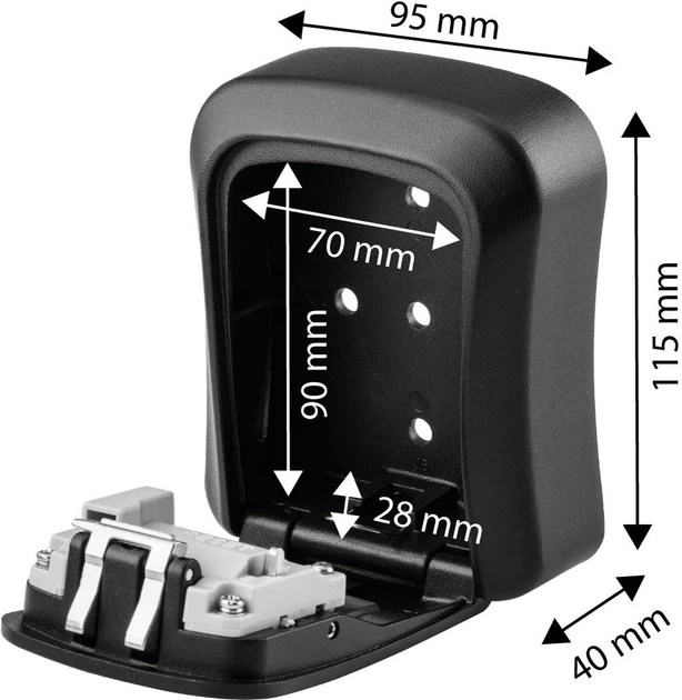 Skrzynka na klucze z zamkiem szyfrowym NEO Tools 115 x 95 x 40 mm 85-040 (5906692018512) - obraz 10