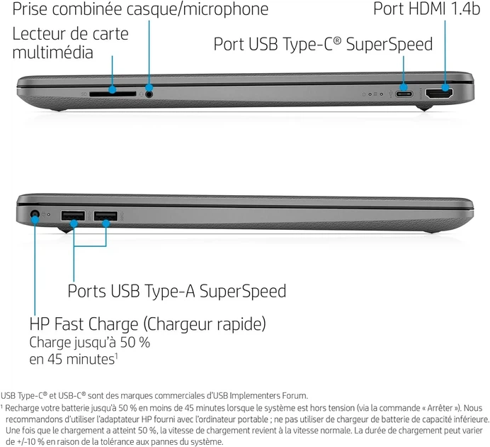 Ноутбук 15.6" HP 15s-fq0003sf Intel Celeron N4120 RAM 4GB SSD 128GB Windows 11 Б/В - изображение 5