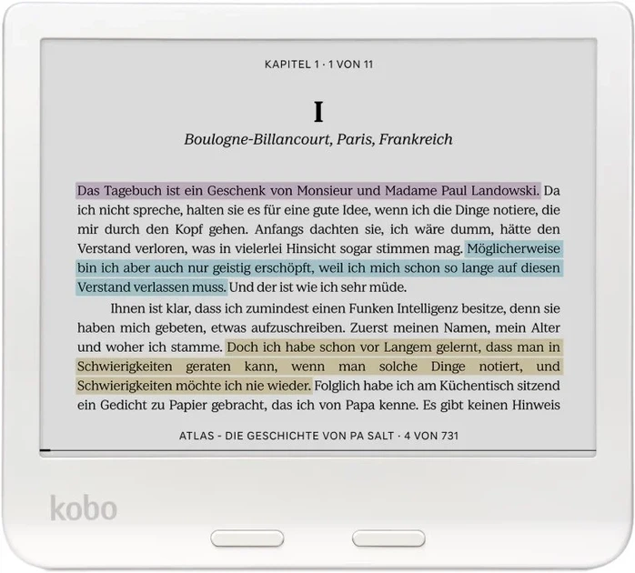Електронна книга 7" Kobo Libra 2 / 32 ГБ / Linux / Wi-Fi / Bluetooth / Сенсорний E-Ink екран (1264 × 1680) / Налаштовувана яскравість / Вологозахищеність IPX8 / До 3 тижнів роботи від батареї / Біла Б/В - зображення 4
