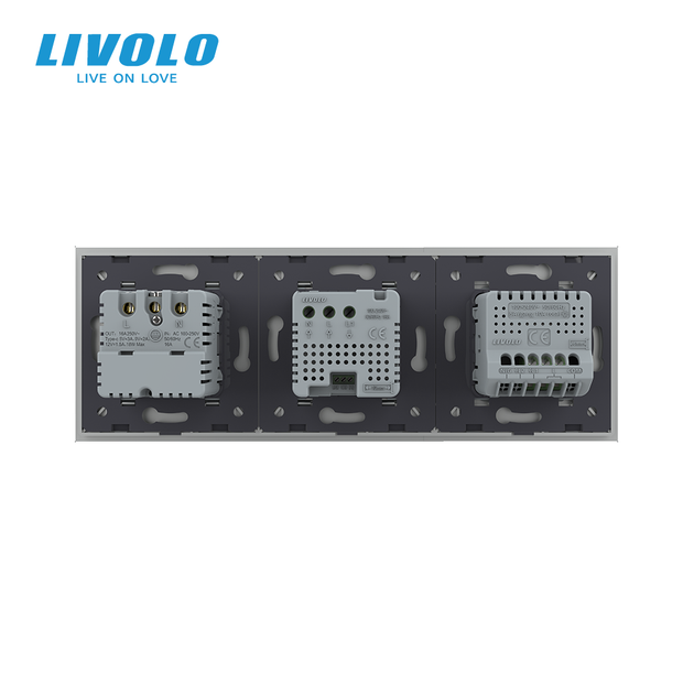 Терморегулятор для теплої підлоги LIVOLO з сенсорним вимикачем і розеткою USB Type-C 18 Вт, сірий, скло (246641854) - Фото 4 Терморегулятор для теплої підлоги LIVOLO з сенсорним вимикачем і розеткою USB Type-C 18 Вт, сірий, скло (246641854) - зображення 4