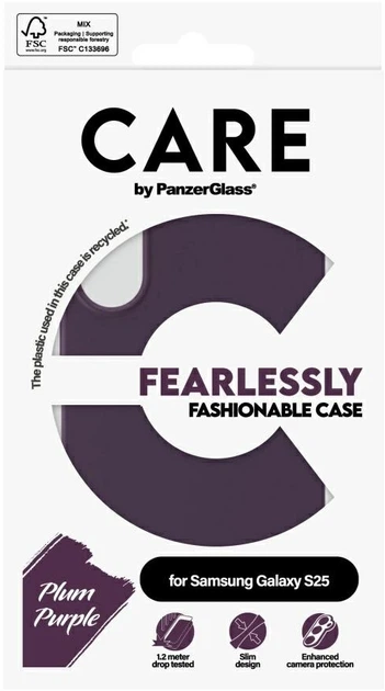 Etui CARE by PanzerGlass Fashionable Case do Samsung Galaxy S25 Plum Purple (5715685016394) - obraz 4