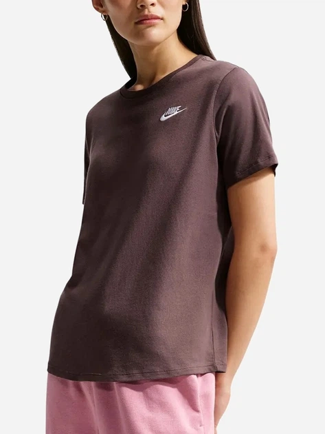 Футболка бавовняна жіноча Nike W Nsw Club Ss Tee DX7902-502 S Коричнева (198726214112) - зображення 5