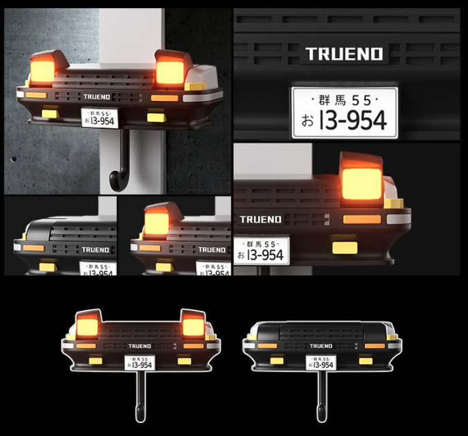 Интерактивный брелок Toyota AE86 с открывающимися фарами и подсветкой подвеска для ключей хранение ключей прихожая Чорний - Фото 2 Интерактивный брелок Toyota AE86 с открывающимися фарами и подсветкой подвеска для ключей хранение ключей прихожая Чорний - изображение 2