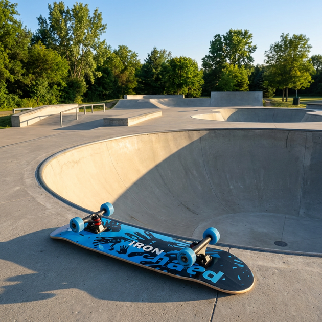 Скейтборд деревянный SP-Sport Skateboard Iron Hand 4411-3 размер 78х20см Black-Blue - изображение 8