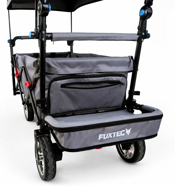 Тележка садовая-бутылка FUXTEC CT800 складная универсальная с навесом, 75 кг, серая - Фото 4 Тележка садовая-бутылка FUXTEC CT800 складная универсальная с навесом, 75 кг, серая - изображение 4