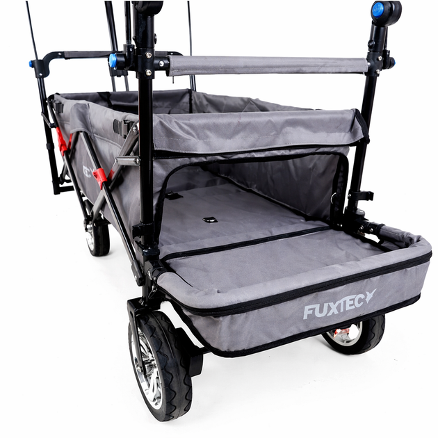 Тележка садовая-бутылка FUXTEC CT800 складная универсальная с навесом, 75 кг, серая - Фото 8 Тележка садовая-бутылка FUXTEC CT800 складная универсальная с навесом, 75 кг, серая - изображение 8