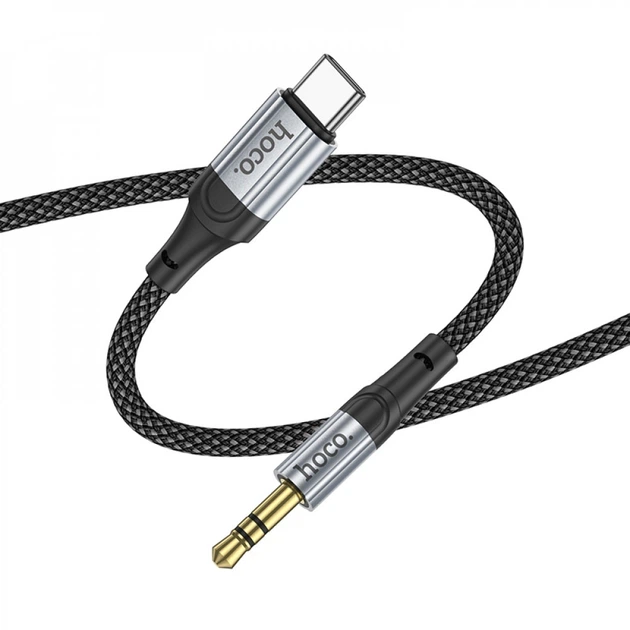 Cable AUX To USB C (1m) — Hoco UPA26 — Black (777064) - Фото 3 Cable AUX To USB C (1m) — Hoco UPA26 — Black (777064) - зображення 3