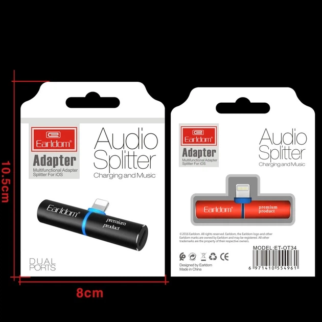 Adapter Lightning To 3.5mm — Earldom ET-OT34 - Фото 2 Adapter Lightning To 3.5mm — Earldom ET-OT34 - изображение 2