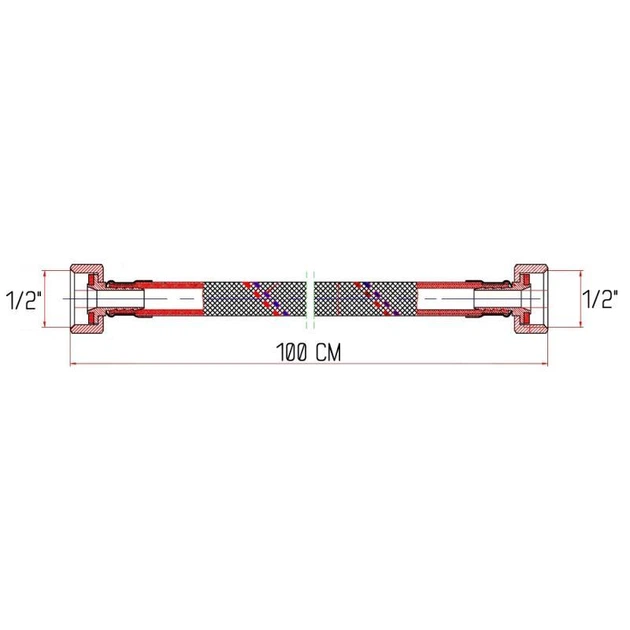 Гнучка підводка для води Thermo Alliance Forte ВР 100 см SF381W100 - зображення 2