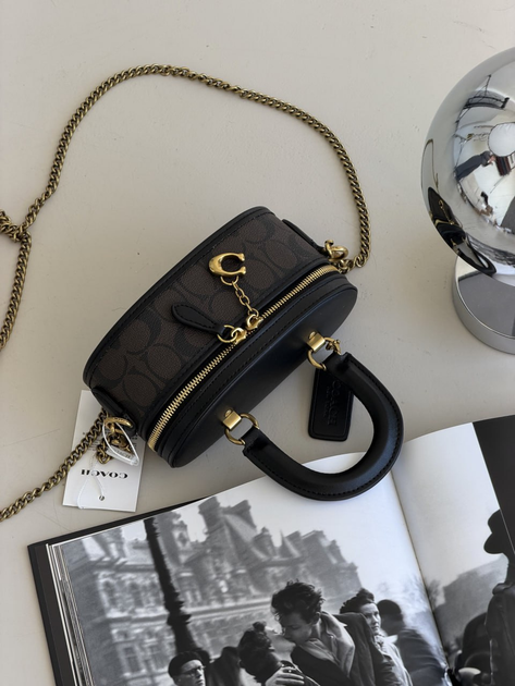 Жіноча сумка Coach шкіряна Trail Crossbody 17 17,5×8×8 см Коричнева (LUX1387) - изображение 3