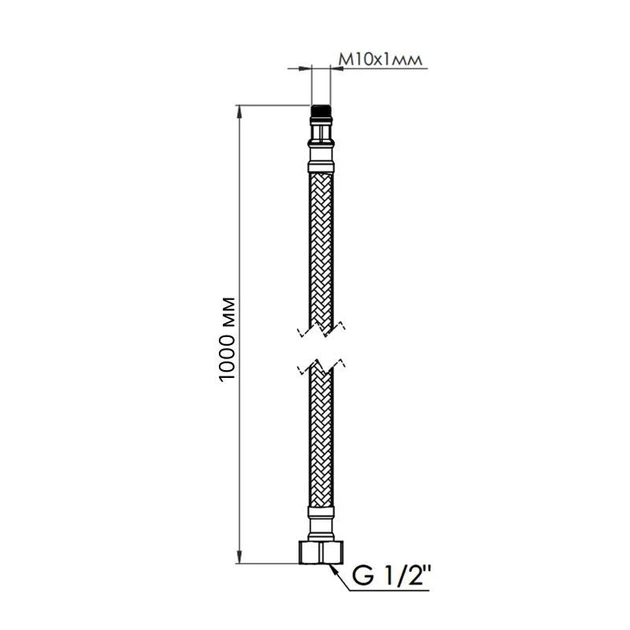 Шланг для підключення змішувача Thermo Alliance Standart (пара) 100 см NYLON M10x1/2"В TAS386W100 - Фото 2 Шланг для підключення змішувача Thermo Alliance Standart (пара) 100 см NYLON M10x1/2"В TAS386W100 - зображення 2