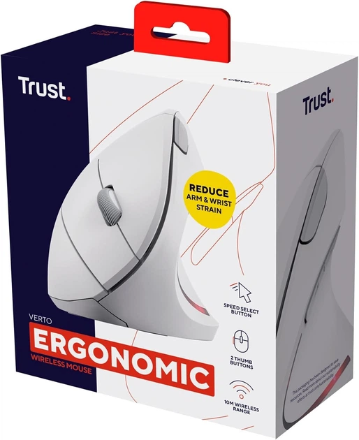 Миша Trust Verto Ergo Wireless White (TRUST_25132) - зображення 7