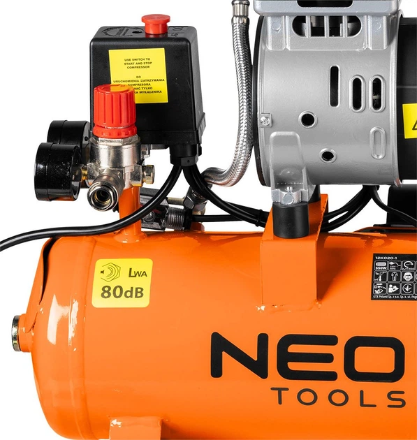 Kompresor bezolejowy NEO Tools 12 l 12K020-1 (5907558479614) - obraz 4