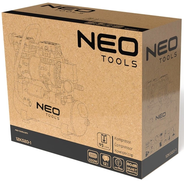 Kompresor bezolejowy NEO Tools 12 l 12K020-1 (5907558479614) - obraz 10