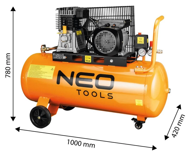 Масляний компресор NEO Tools 100 л 230 В 12K030-1 (5907558479645) - зображення 9
