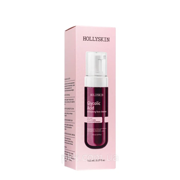 Пенка для умывания лица отшелушивающая Hollyskin Glycolic Acid 150 мл - изображение 3