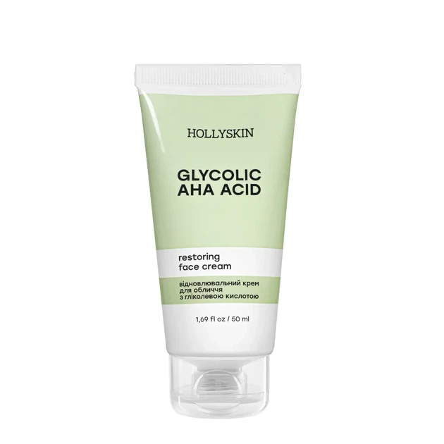 Крем для лица восстанавливающий Hollyskin Glycolic AHA Acid с гликолевой кислотой 50 мл 0213h - Фото 2 Крем для лица восстанавливающий Hollyskin Glycolic AHA Acid с гликолевой кислотой 50 мл 0213h - изображение 2