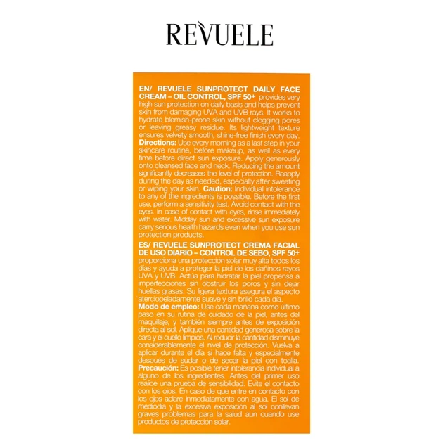 Сонцезахисний крем для обличчя SPF 50+ для жирної шкіри Revuele UVA/UVB 50 мл - Фото 3 Сонцезахисний крем для обличчя SPF 50+ для жирної шкіри Revuele UVA/UVB 50 мл - зображення 3