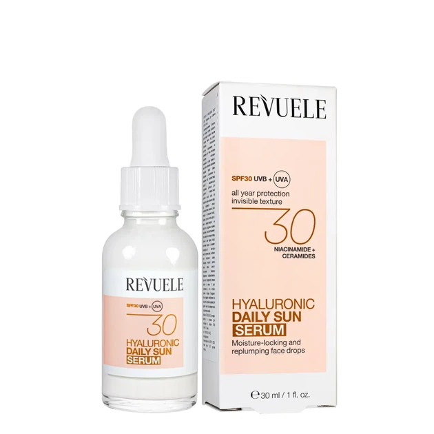 Солнцезащитная сыворотка для лица SPF30 Revuele c гиалуроновой кислотой 30 мл - Фото 1 Солнцезащитная сыворотка для лица SPF30 Revuele c гиалуроновой кислотой 30 мл - изображение 1
