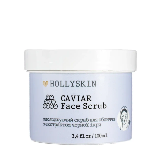 Скраб для обличчя Hollyskin Caviar Face Scrub з екстрактом чорної ікри 100 мл 0209h - Фото 6 Скраб для обличчя Hollyskin Caviar Face Scrub з екстрактом чорної ікри 100 мл 0209h - зображення 6