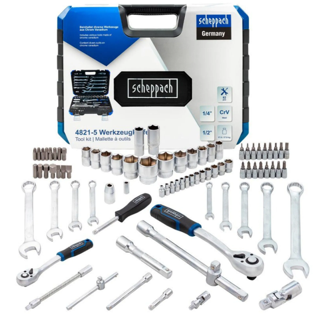 Набір інструменту комбінований 82 пр. 1/2", 1/4" (6-гр.) (4-32 мм) | 60766 | Scheppach - Фото 1 Набір інструменту комбінований 82 пр. 1/2", 1/4" (6-гр.) (4-32 мм) | 60766 | Scheppach - изображение 1