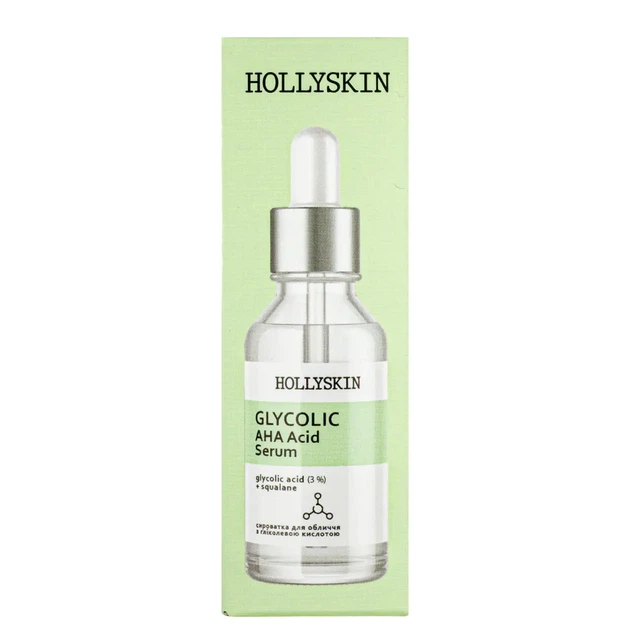Сыворотка для лица Hollyskin Glycolic AHA Acid Serum на основе гликолевой кислоты 30 мл - изображение 4
